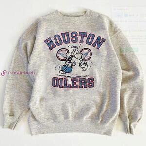 Nfl Houston Oilers Snopy Graphic Ash Color Sweatshirt